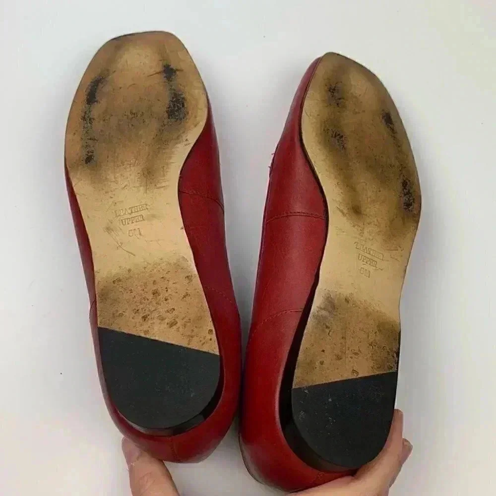 Enzo Angiolini liberty flats 5 red leather vintage Grannycore 80s 90s loafers